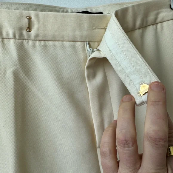 Ralph Lauren Cream Straight-Leg Trousers - Picture 2 of 7